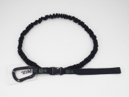 Vodítko černé s gumou, karabina Petzl 45/120